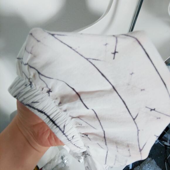 Cloth & Stone Purple White Tie-Dye Short Cap Sleeve Flowy Blouse Top L - Picture 4 of 8